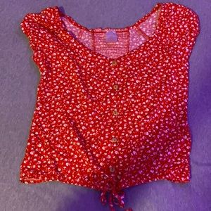 Red dainty crop top